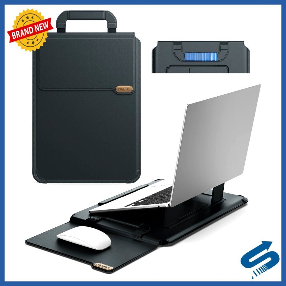 Slim Laptop Sleeve with Adjustable Stand Mouse Pad Handle Ultra Lightweight